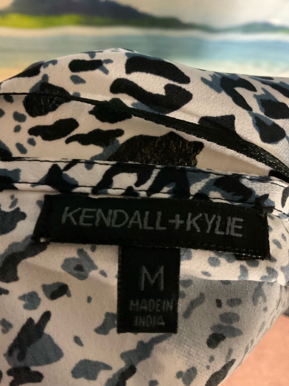 Kendall & Kylie Black and Blue Animal Print Wrap-around Dress - Picture 4 of 4